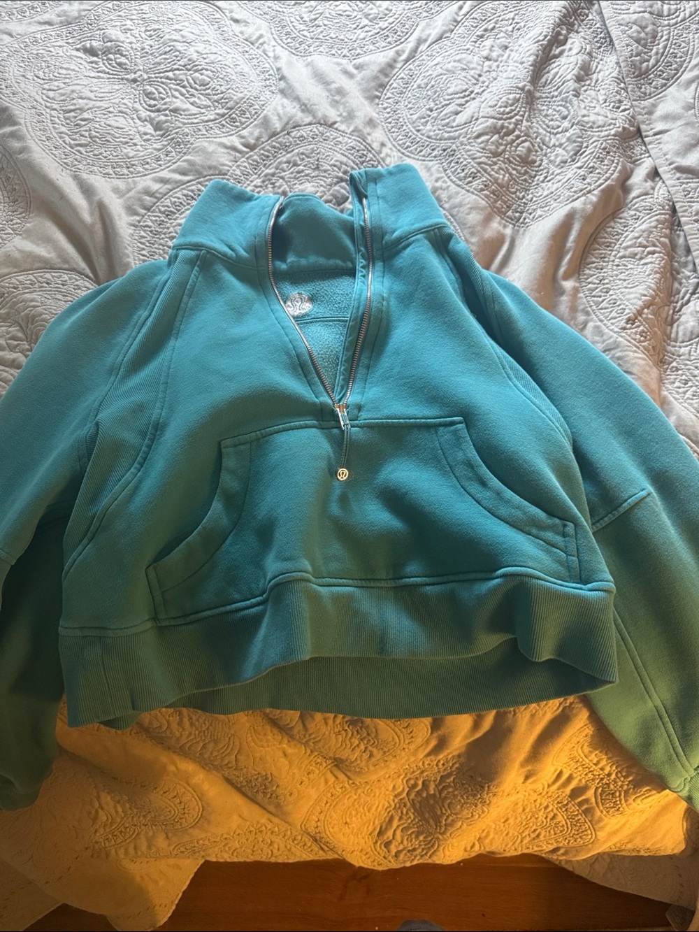 lululemon athletica Teal Quarter-Zip Pullover Hoodie